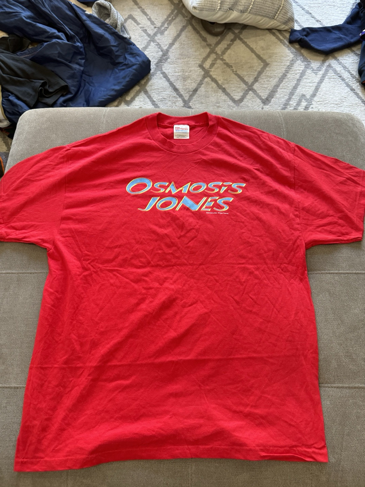 Vintage Osmosis Jones XL Red Y2K Cartoon Movie Tee Chris Rock Comedy Promo