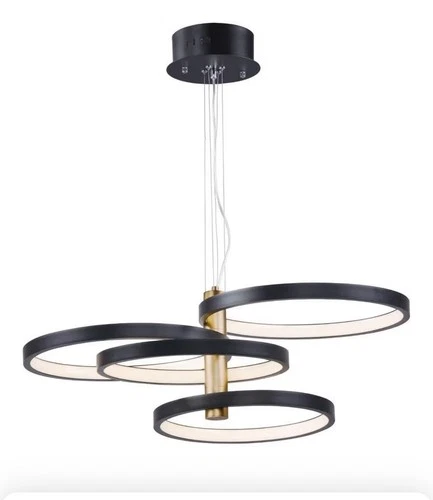 ET2 E24326-BKGLD Hoopla 4-Light 29.5" Wide Black / Gold Pendant Light - Picture 1 of 2