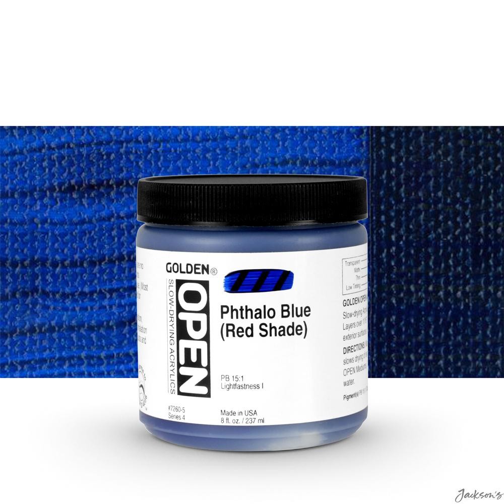 Golden Open Slow Drying Acrylic Paint 237ml Phthalo Blue Red Shade Artist Use