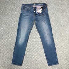 7 For All Mankind Josefina Skinny Boyfriend Jeans Womens 27 Mid Rise Stretch