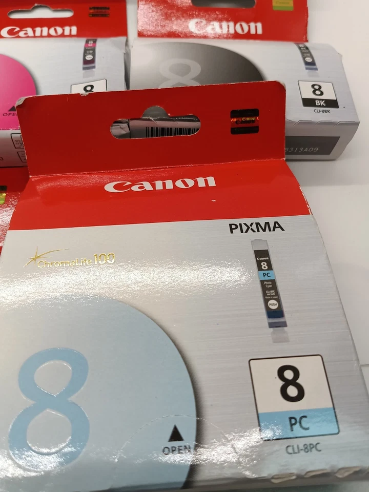 NUEVO 9 PK CARTUCHO DE TINTA ORIGINAL CANON PIXMA CLI-8 BK M C Y PM PC R G Pro9000 OEM Foto 2 de 4