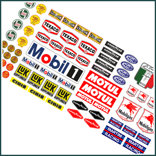Decal Youngtimer Modellbau RC 1:18 1:24 1:14 Aufkleber Set Ralley Texaco RC - Bild 2 von 3