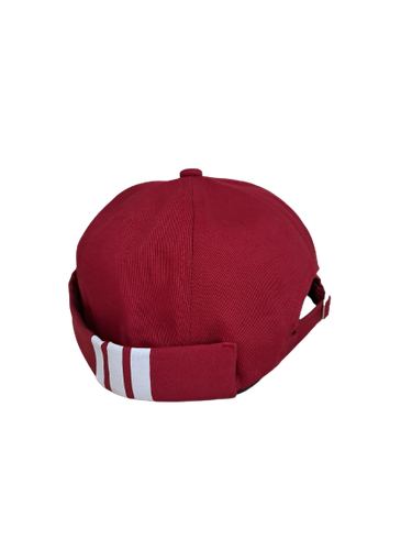 Docker Hat Fisherman Cap Hip Hop Sailor Adjustable Skull Cap Trawler Black Red - Picture 7 of 9