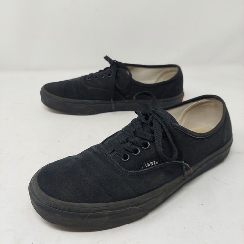 Vans Black Canvas Low Top Fashion Sneakers Skate Shoes Hipster Lace Up Size 8