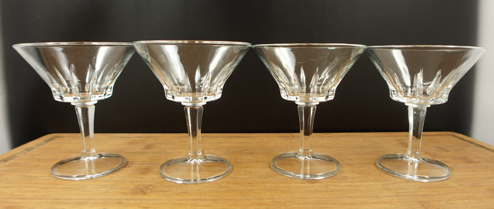 Italian Fidenza Vetraria Sorrento Stemmed Martini Sherbet Glasses Set of 4