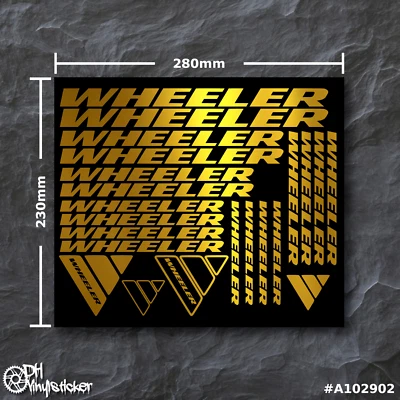 Wheeler Stickersatz Gold | Aufkleber Set Fahrrad eBike MTB BMX Race eMTB
