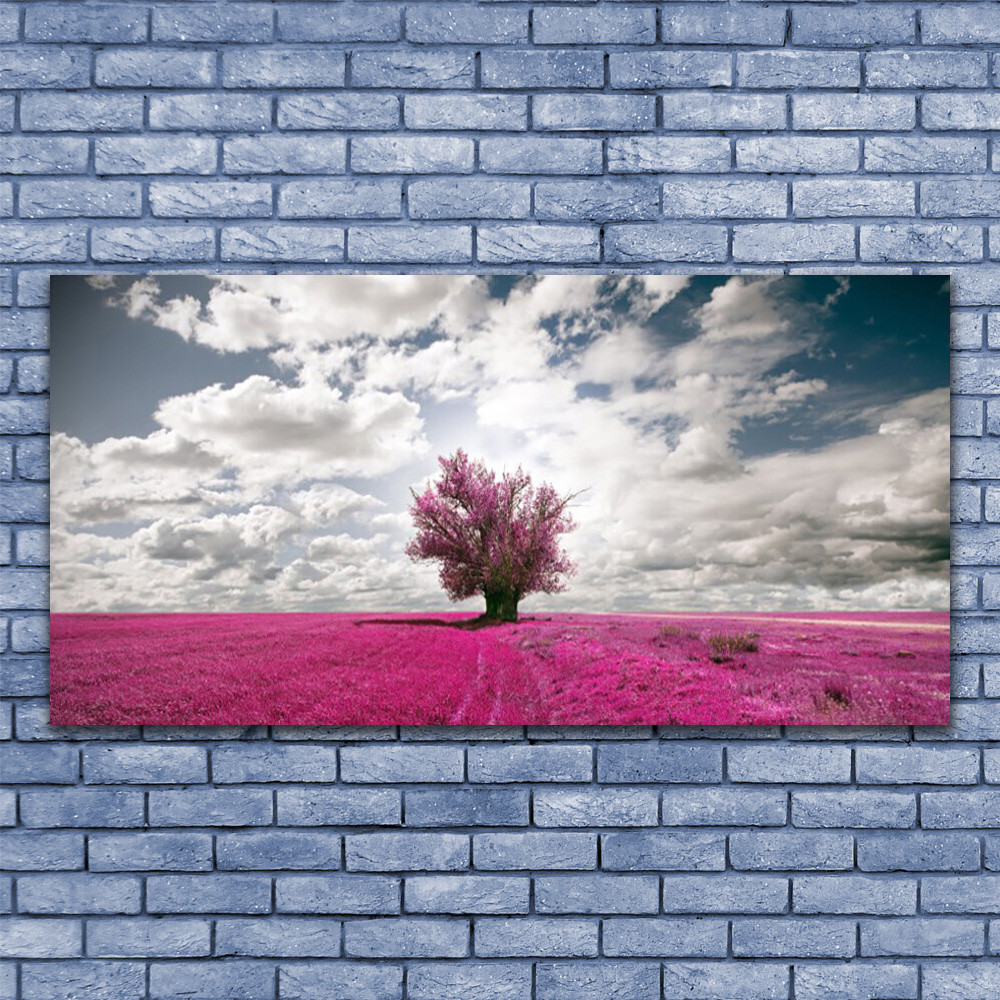 Impression sous verre tableau nature arbre 140x70 finition premium