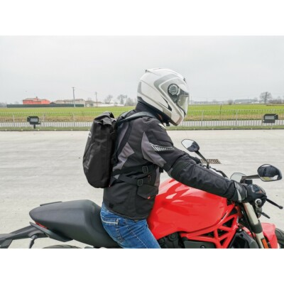 RUCKSACK MOTORRADTASCHE WASSERDICHT 15 L HERREN SCHWARZ AUS PVC REISE OBJEKTTRÄGER