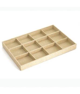 Présentoir bijoux bagues bracelets colliers plateau en toile de jute