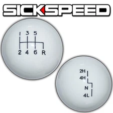 WHITE OL' SKOOL SHIFT KNOB/TRANSFER CASE SET FOR 6 SPEED JEEP JK GEAR SHIFTER 
