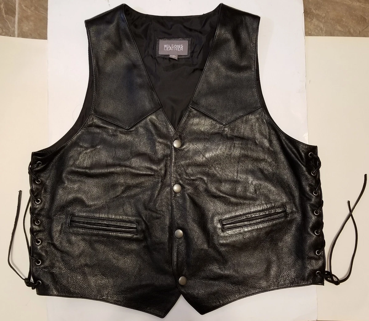 Wilson leather vest best sale mens
