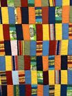 Vtg Patchwork Quilt Blanket Hand & Machine Stitch Bedspread Linen Cover 83.5x70