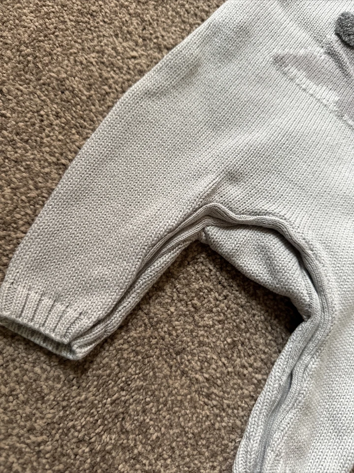 Mothercare Peter кролик серый вязаный Dungaree наряд до 1 месяца - Изображение 2 из 4