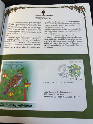 The Twelve Days of Christmas BOOK 1977 Stamps Christmas Island Limited - Picture 4 of 24