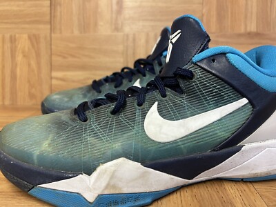 RARE🔥 Sz 9 - Nike Zoom Kobe VII 7 Shark Blue Aqua White Men's