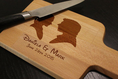 Personalized Han Solo Princess Leia Silhouette Star Wars Cheese Cutting Board