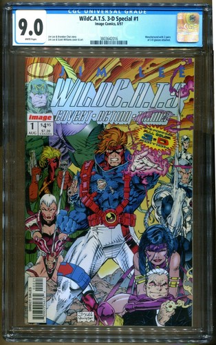 WILDCATS 1 3D SPECIAL EDITION MIT BRILLE CGC 9.0 1ST GRIFTER 1ST TEAM LEE RARE