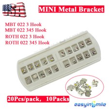 10 Packs SANDENT Dental Ortho Metal Braces Brackets Mini MBT.022