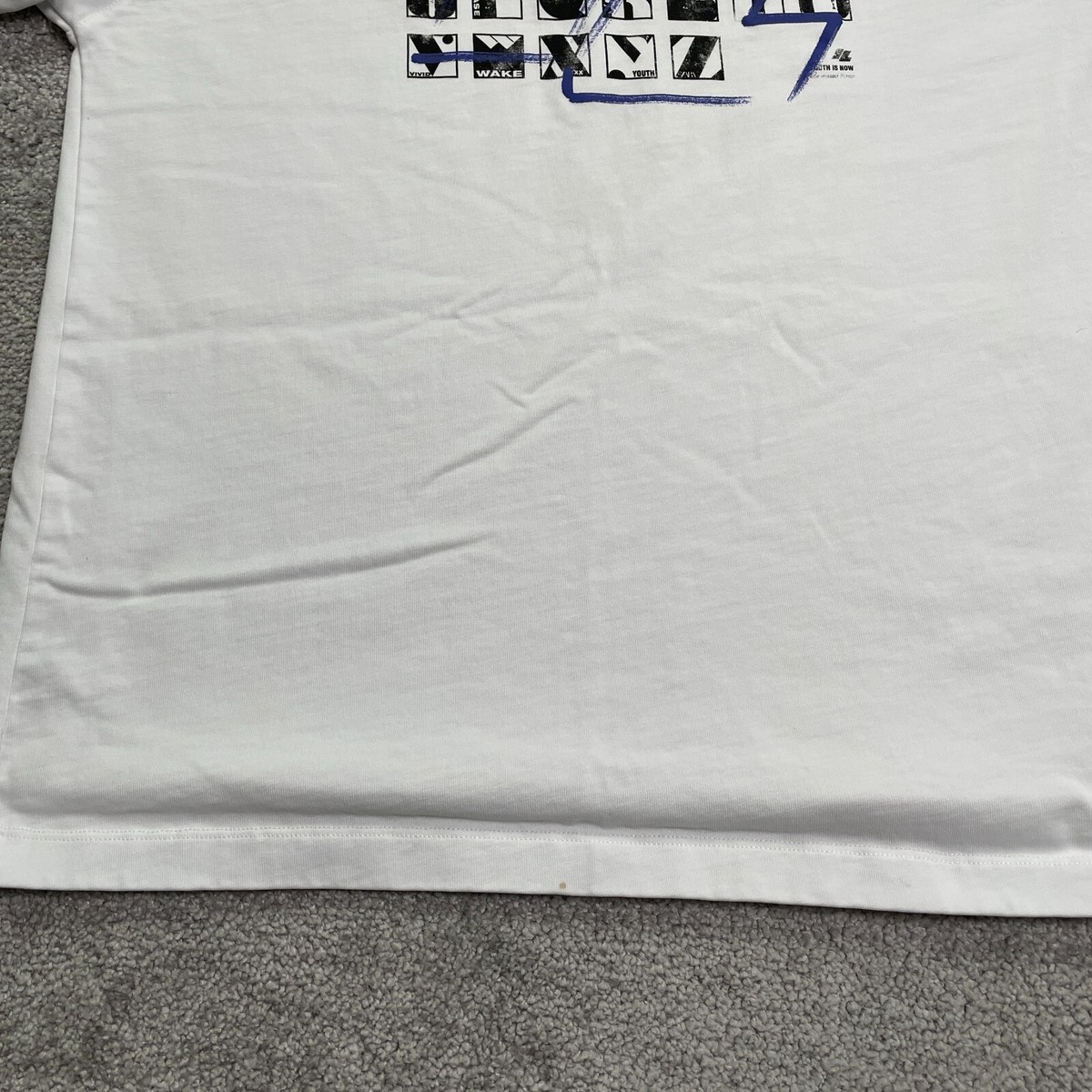 【Zara x Ader Error】 Graphic T-Shirt White★大人気 コラボ★ Zara Adererror Graphic T-Shirt Mens S/M White Crew Neck