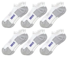 Top Flite Mens Coolmax Seamless Cushion Sport Comfort Tab Low Cut Socks 6 Pair