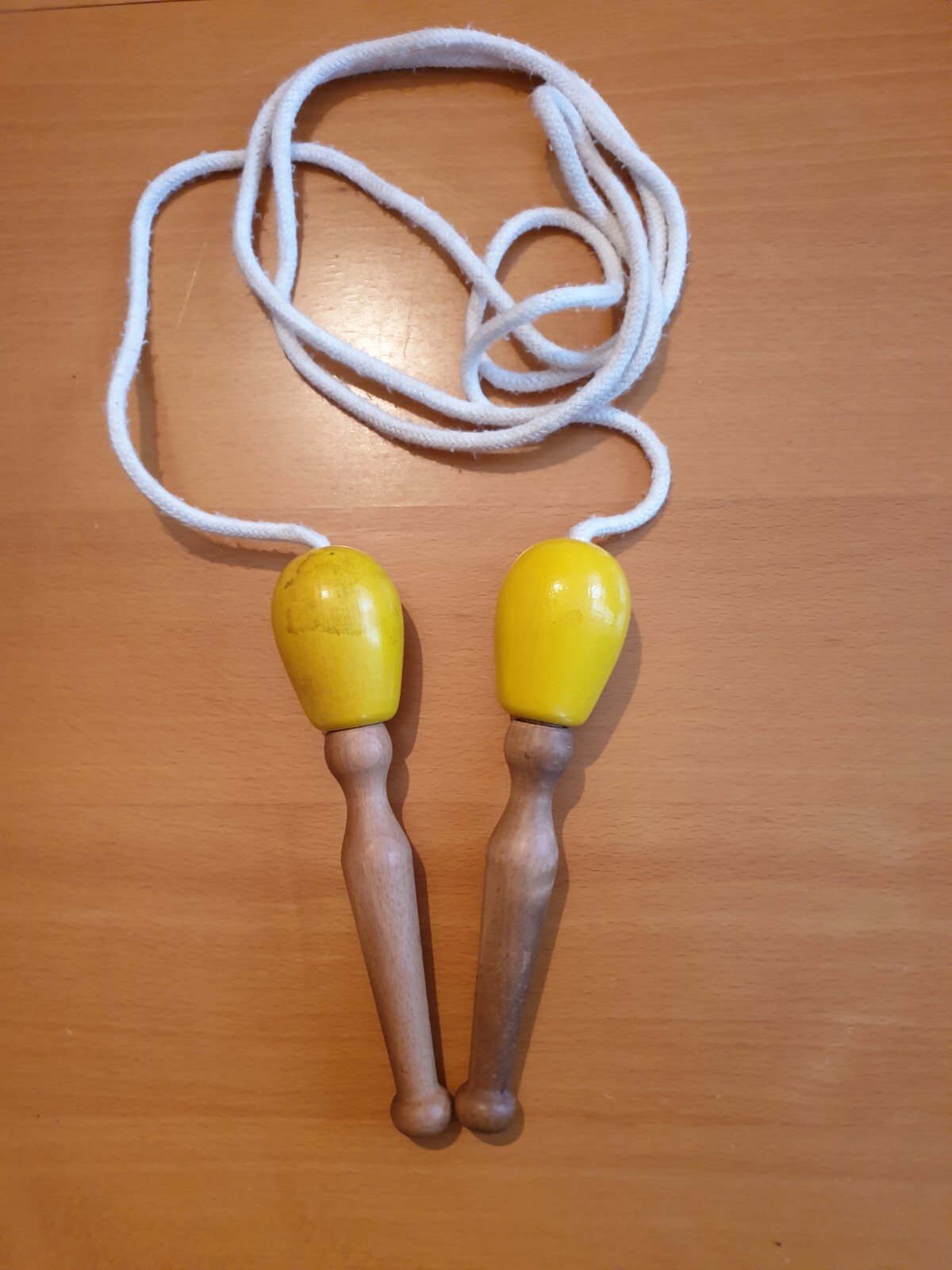 Corde à Sauter Ancienne En Bois Et Fer - Jouet Vintage Rare - Fabriquée En France - Occasion