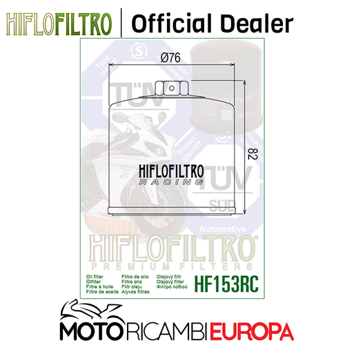 FILTRO OLIO HIFLO RACING DUCATI 1000 MONSTER S2R 2007-08 - Foto 2 di 4