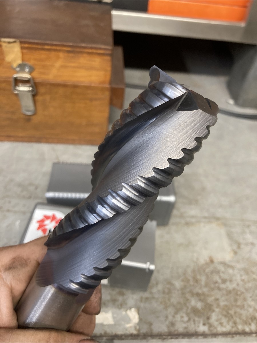 Hanita 1-1/2” 3Fl TiCN Roughing End Mill 1.25shk 4”LOC 6.5