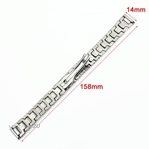 Correa de reloj pulsera de acero inoxidable de extremo recto de 14 mm para mujer - Imagen 2 de 7