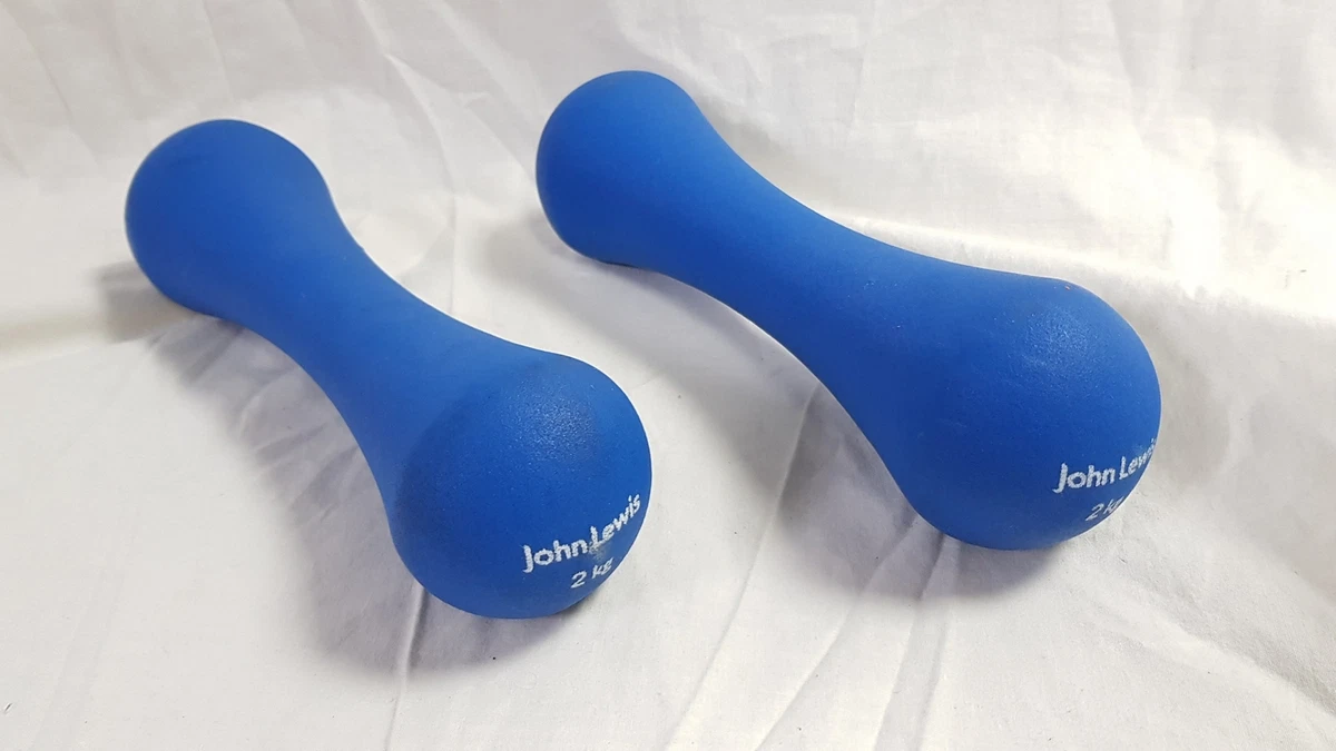 John Lewis Blue Soft Grip Dumbbells Workout Weights 2 X 1 Kg eBay