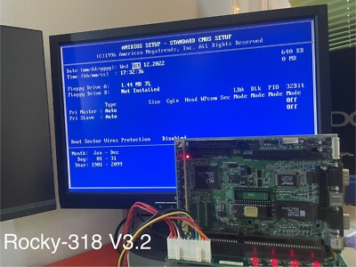 ISA Half Size Industrial CPU Board ROCKY 318V 3.2 - Single Board CPU - 386s