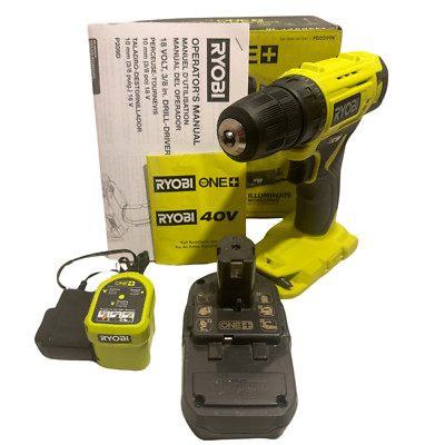 RYOBI PDD209K 18V ONE+ Cordless 3/8 in Kit Charger and Battery