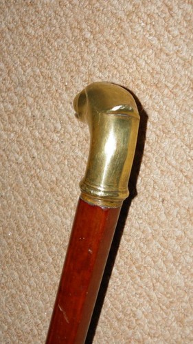 Edwardian Walking Stick - Intricate Heavy Brass Griffin Head Top - Picture 7 of 10