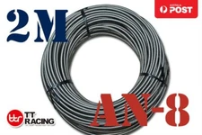 8AN Dash-8 AN 10.5mm 7/16" STAINLESS STEEL BRAIDED OIL FUEL GAS E85 LINE HOSE 2M