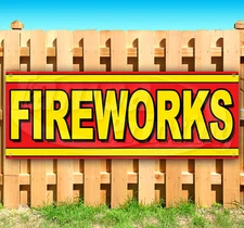 FIREWORKS Advertising Vinyl Banner Flag Sign Many Sizes USA 15" 18" 36" 48" 52"