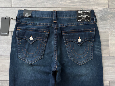 True Religion Ricky Flap Relaxed Straight Mens Jeans Blue 103282