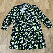 Warehouse Size UK 10 Good Button Crepe Shift Dress Multi Floral New With Tags