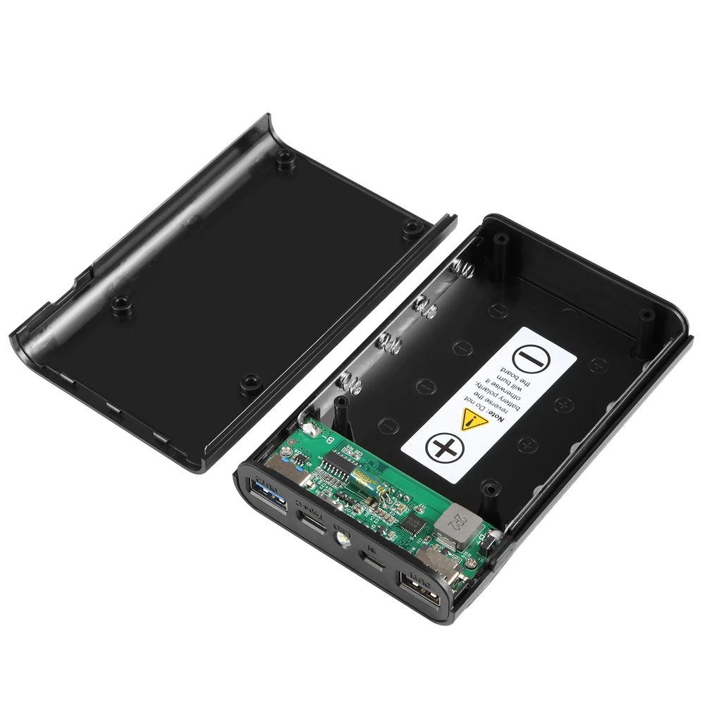 Power Bank Battery Shell Case for 18650 4 slots DIY Detachable USB Charging Box