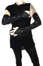 Psylo Sly Black Post Apocalyptic Burning Man Arm Warmers