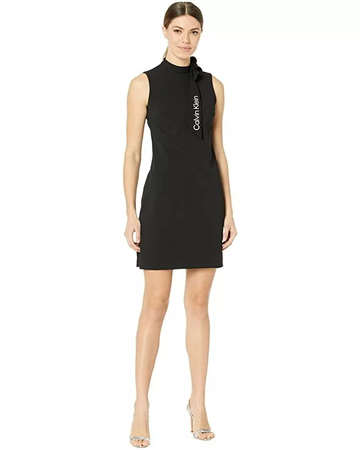 Calvin klein black sleeveless cheap dress