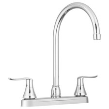DF-PK330HLH-CP RV Elegant J-Spout Swivel Kitchen Sink Faucet, Handle Chrome 