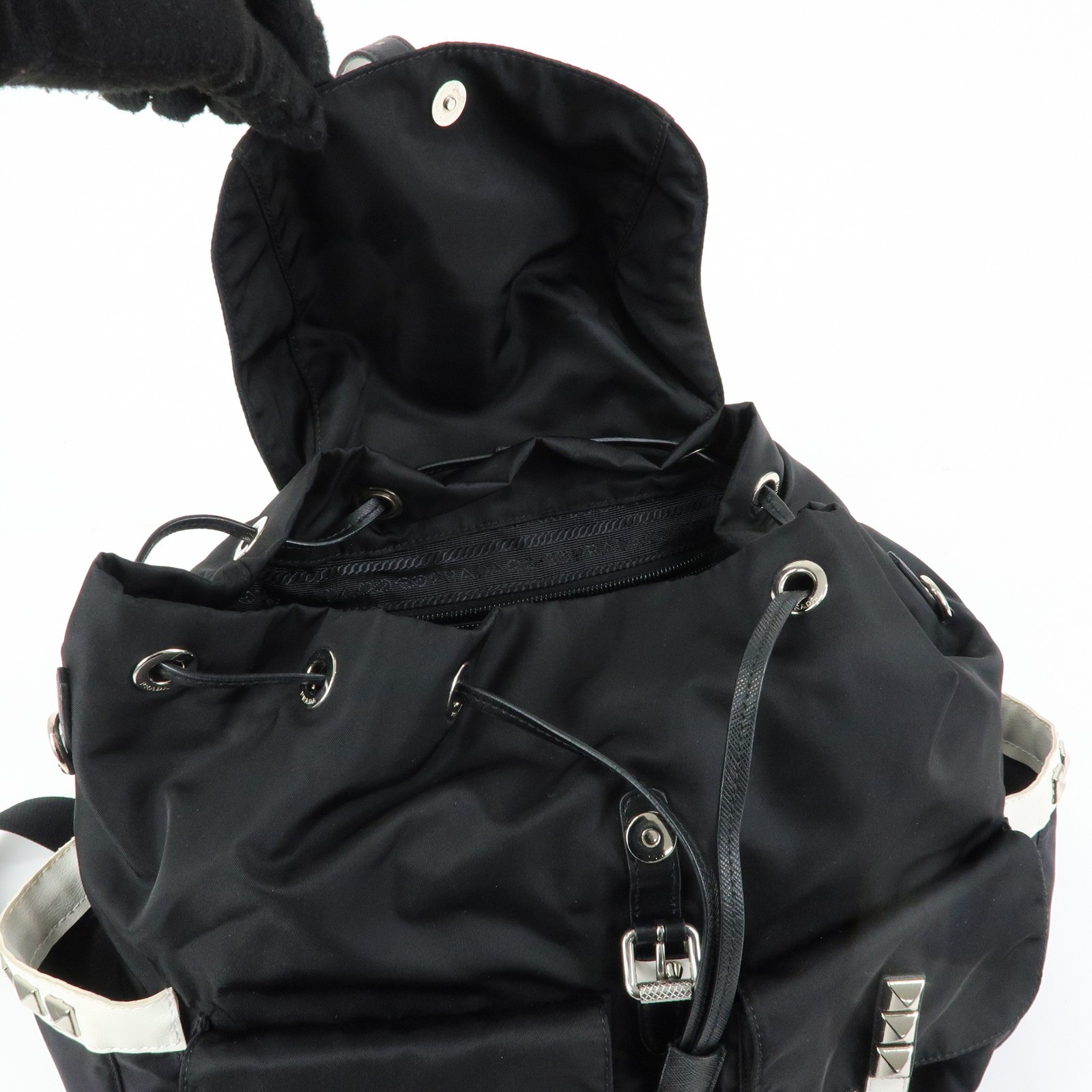 PRADA Triangle Logo Nylon Studs Backpack Rucksack… - image 20