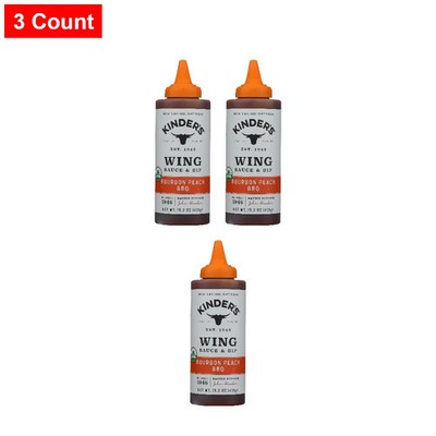 Kinders Organic Bourbon Peach Bbq Wing Sauce, 15.2 Oz - 3 Count