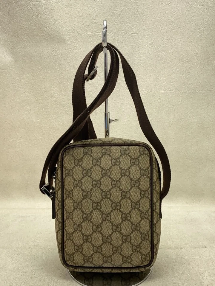 GUCCI GG Canvas Crossbody Shoulder Bag Unisex Small Vintage Brown 122754 JAPAN - Image 2 of 4