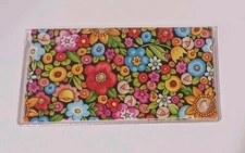 Mary Engelbreit Fabric  Vinyl Checkbook Cover  "Mottos to Live By Floral"