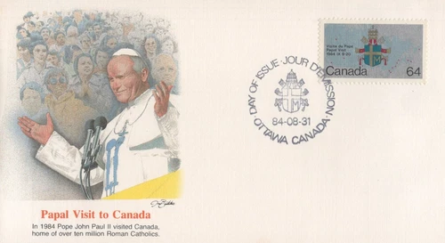 Pope John Paul II Visit to Canada Fleetwood 1984 FDC Zayix Stamps 1124A0143