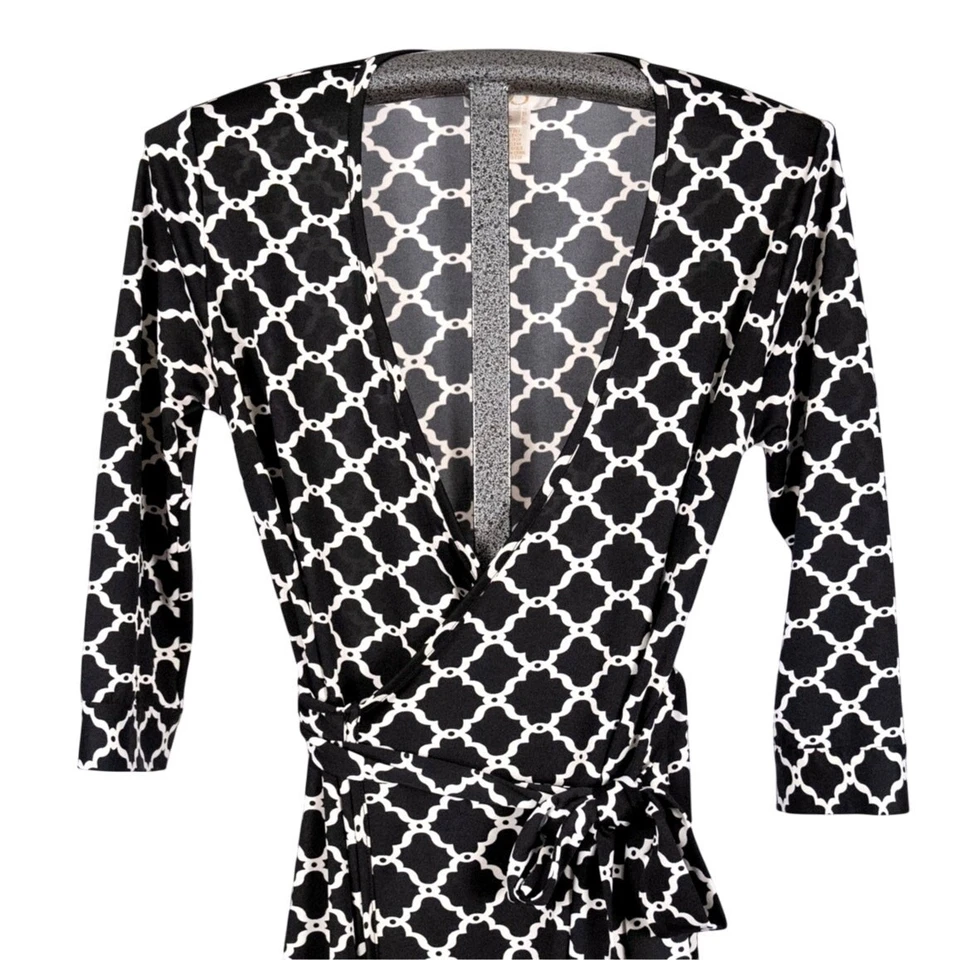 JB Julie Brown Classic Wrap Dress Women's Size SMALL Career Capsule Geometric - Изображение 3 из 4