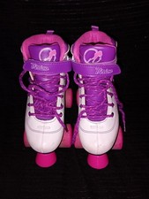SFR Vision Quad Roller Boots Skates UK Size 13j Pink White Girls Sports 