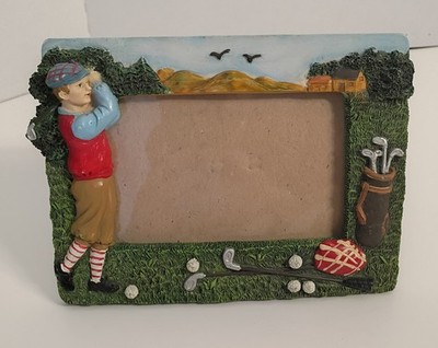 Vintage 3D Ceramic Resin 4x6'' Photo Golf Club Themed Picture Frame Golf Gift