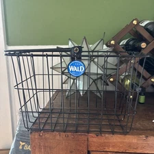 Vintage WALD Black Front Bicycle Bike Basket Bicycle 1905 Handle Wire