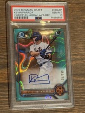 2022 Bowman Draft Chrome  Aqua Lave Refractor Kevin Parada Auto /199 PSA 10